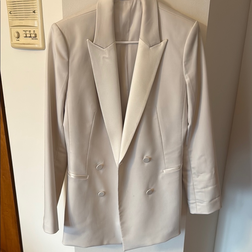 Theory White Double-Breasted Blazer